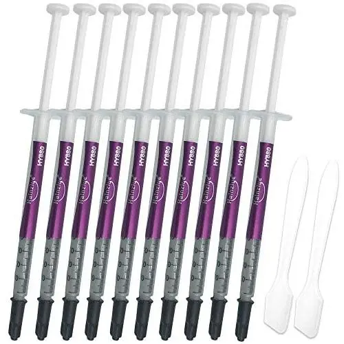 10 Pack HY880 Thermal Paste Kit-5.15 W/MK 1 G/Pcs, High Performance Thermal Compound Paste Grease Heatsink for CPU, Processor, All Cooler Master, Computer, PS4