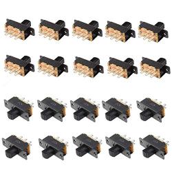 Qiying SS22F25-G7 2-Position DPDT 2P2T Panel Mount Mini Slide Switch Soldering Lug 20Pcs