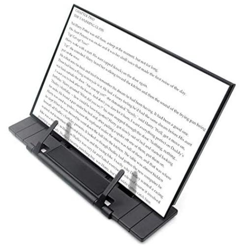 Black Metal Desktop Document Book Holder with 7 Adjustable Positions (Black2)
