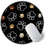 ITNRSIIET [20% Larger] Mouse Pad with Stitched Edge Premium-Textured Mouse Mat Waterproof Non-Slip Rubber Base Round Mousepad for Laptop Computer PC Office 8.7×8.7×0.12 inches Black Bear Paw