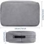 Electronic Accessories Storage Bag, Premium PU Leather Multifunctional Travel Digital Accessories Storage Bag Cable Organizer Bag, Grey