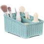 Makeup Organizer, Cosmetic Storage Box Holder for Bathroom Vanity, Cabinet, Counters,Kitchen Utensils, Jewelries and Gad,Office Supplies,Versatile Sorting Box with 4 Compartments Blue