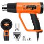 SEEKONE Heat Gun 1800W Heavy Duty Hot Air Gun Kit with 752℉&1112℉ Dual-Temperature Settings and 4 Nozzles for Crafts, Shrinking PVC, Stripping Paint