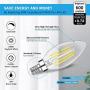 12-Pack Dimmable E12 LED Candelabra Bulbs 60W Equivalent, 5000K Daylight White, 600 Lumens B11 Candle Base 6W C35 LED Filament Vintage Light Bulbs, Clear Glass for Chandelier Ceiling Fan High CRI 90+