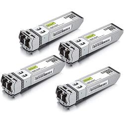 10GBase-SR SFP+ Transceiver, 10G 850nm MMF, up to 300 Meters, Compatible with Cisco SFP-10G-SR, Meraki MA-SFP-10GB-SR, Ubiquiti UF-MM-10G, Mikrotik, D-Link and More, Pack of 4