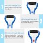 Waterproof Electric Foot Scrubber Pedicure Foot File Callus Remover Hard Skin Remover for Feet Heels and Dead Skin with 3 Roller Heads (Blue)