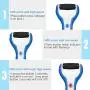 Waterproof Electric Foot Scrubber Pedicure Foot File Callus Remover Hard Skin Remover for Feet Heels and Dead Skin with 3 Roller Heads (Blue)