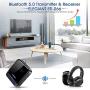 ELEGIANT Bluetooth 5.0 Transmitter Receiver Wireless Audio Adapter Low Latency Pair 2 Headphones at Once Built-in Mic, LED Indicator, Optical TOSLINK 3.5mm AUX RCA for TV Home Stereo System(Black)