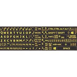 English US Large Letters Black - Yellow Letters Keyboard Stickers