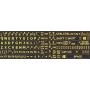 English US Large Letters Black - Yellow Letters Keyboard Stickers