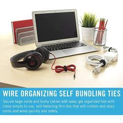 VELCRO Brand ONE-WRAP Cable Ties | 100Pk | 8 x 1/2'' Black Cord Organization Straps | Thin Pre-Cut Design | Wire Management for Organizing Home, Office and Data Centers