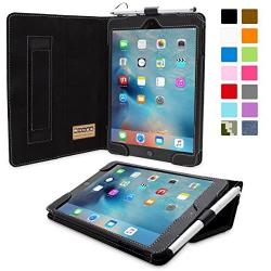 Snugg iPad Mini 5 (2019) & iPad Mini 4 (2015) Leather Case, Flip Stand Cover - Black