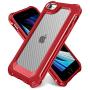 iPhone 6S Case, iPhone 6 Case with [ Screen Protector Tempered Glass x2Pack] SUPBEC Protective Phone Cover with Silicone PC+TPU Shockproof Rubber Heavy Duty Case for iPhone6 / iPhone6S-Clear Red