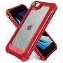 iPhone 6S Case, iPhone 6 Case with [ Screen Protector Tempered Glass x2Pack] SUPBEC Protective Phone Cover with Silicone PC+TPU Shockproof Rubber Heavy Duty Case for iPhone6 / iPhone6S-Clear Red