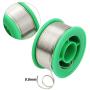 2 Sizes Lead Rosin Core Solder Wire for Electrical Soldering and DIY, Sn 99% Ag 0.3% Cu 0.7%, 0.8mm/1.0mm, 100g