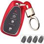 ROYALFOX(TM TPU Smart Remote Key 2 3 4 5 6 Buttons Case Cover Fob for 2016 2017 2018 2019 2020 Chevrolet Malibu Camaro Cruze Traverse Spark Sonic Volt Bolt (red)