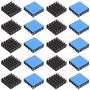 20pcs Aluminum Heatsink 20x20x6mm / 0.79x0.79x0.24 inches with Thermal Conductive Adhesive Tape for Electronic Chip MOS IC Diode Triode Cooling Heat Dissipation