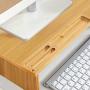 16 inch Computer Monitor Riser Stand - Desk Storage Organizer for Home and Office Computer Desk Laptop Cellphone Printer Stand Desktop Container (Bamboo)