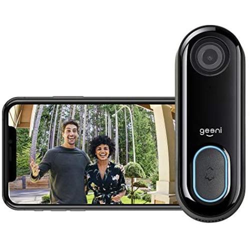 Geeni Video Doorbell | HD 1080p Video Quality, Weather-Resistant, 2-Way Audio | Motion Detection and Alerts | Easy Installation (Existing Doorbell Wiring Required) | Requires 2.4GHz WiFi | Black