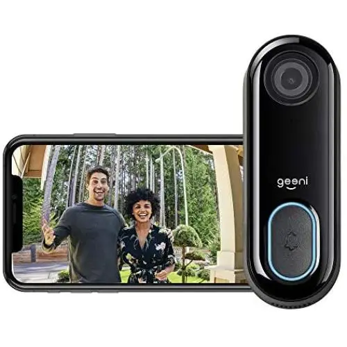 Geeni Video Doorbell | HD 1080p Video Quality, Weather-Resistant, 2-Way Audio | Motion Detection and Alerts | Easy Installation (Existing Doorbell Wiring Required) | Requires 2.4GHz WiFi | Black Geeni Video Doorbell | HD 1080p Video Quality, Weather-Resistant, 2-Way Audio | Motion Detection and Alerts | Easy Installation (Existing Doorbell Wiring Required) | Requires 2.4GHz WiFi | Black