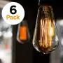 6-Pack Edison Light Bulb, Antique Vintage Style Light, Amber Warm, Dimmable (60w/110v)