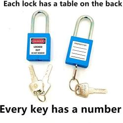 Lockout Tagout Locks, Safety Padlock，10 PCS with Number (Blue NO.1-10)