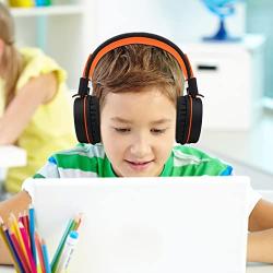 Elecder i37 Kids Headphones Children Girls Boys Teens Foldable Adjustable On Ear Headphones 3.5mm Jack Compatible Cellphones Computer MP3/4 Kindle School Tablet Orange/Black