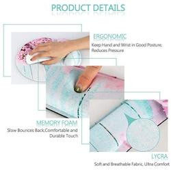 HAOCOO Ergonomic Mouse Pad Wrist Support and Keyboard Wrist Rest Set with Non-Slip Backing Memory Form-Filled, Easy-Typing and Pain Relief for Gaming Office Computer Laptop (Pink Hyacinth)