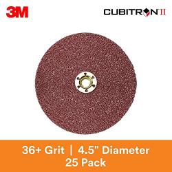 3M Cubitron II Fibre Disc 982C - 36+ Grit Metal Grinding Disc - Ceramic Precision Shaped Grain - For Angle Grinders - TN Quick Change - 4.5'' diam. - Pack of 25