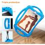 TopEsct Kids Case for iPad Mini 5 4 3 2 1,Silicone Childproof for All Kinds of iPad Mini, Built-in Handle Stand, Comes with a Strap. (Blue)