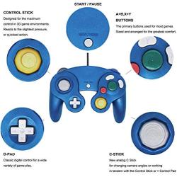 Gamecube Controller, Classic Wired Controller for Wii Nintendo Gamecube (Blue & Red-2Pack)