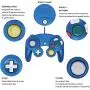 Gamecube Controller, Classic Wired Controller for Wii Nintendo Gamecube (Blue & Red-2Pack)