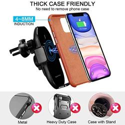 Wireless Car Charger TOOVREN Phone Mount Auto Clamping Fast Qi iPhone Car Charger Air Vent/Cup Holder for Car 10W Charging for iPhone 12/11 Pro Max/X/XR/8/7Plus,Samsung Note10+/s9,Google Pixel