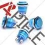 APIELE 16mm Momentary Push Button Switch High Round Cap Waterproof Aluminum Shell High Flush Screw Terminals 250V AC 5A 12V 36V DC 2A 1NO SPST (Blue)
