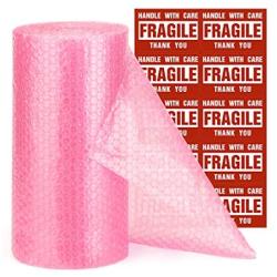 Metronic Bubble Cushioning Wrap Roll 12x26 FT Bubble Roll- Perforated 12×12'', 1 Roll Air Bubble Cushioning Roll, 20 Fragile Sticker Labels,Moving Supplies Cushioning Wrap for Packing Shipping Boxes