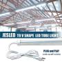 JESLED 8FT LED Shop Light Fixtures - 72W 9000LM, 6500K (Super Bright White), 8 Foot T8 LED Tube Light Fixture for Garage Warehouse, V Shape, High Output, with On/Off Switch, Plug and Play (6-Pack)