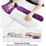 Meffort Inc Mouse Pad Wrist Support & Gaming Keyboard Wrist Pad Combo Set – Durable Ergonomic Anti Slip Non-Slip Square Base Rest Support - Purple Heart Butterfly