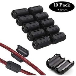 Clip-on Noise Filter, VSKEY [10pcs 7.0mm] Anti-interference High-Frequency Ferrite Core Choke Clip for Guitar,Speakers,Video,Radio,Amplifier,Home Audio Device Noise Suppressor (7mm Inner Diameter)