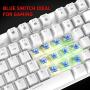 Havit Mechanical Gaming Keyboard and Mouse Combo Blue Switch 104 Keys Rainbow Backlit Keyboards, 4800 Dots Per Inch 7 Button Mouse Wired for PC Gamer Computer Laptop (White)