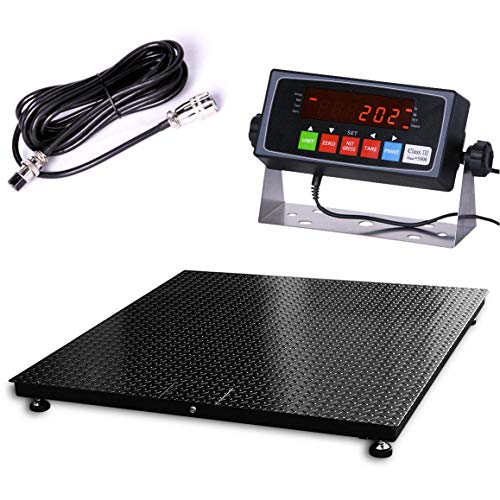 PEC Medium Duty 24''x24'' Floor Scale, Accurate Digital Warehouse Pallet Scales 1000LB/0.1LB