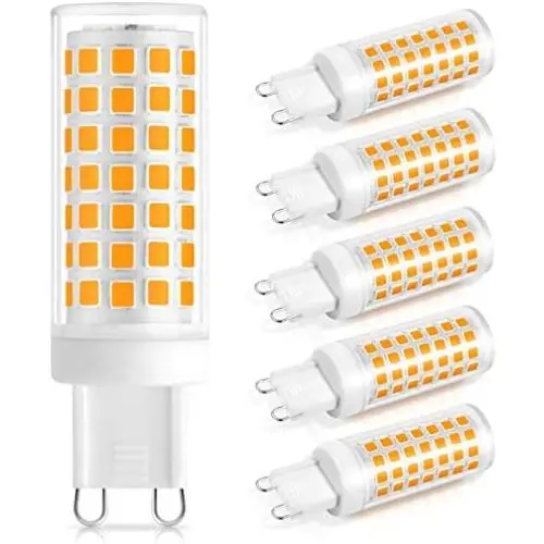 G9 LED Bulb 60W Halogen Equivalent 88PCS LED Light Bulbs No-Flicker 700LM 3000K Soft Warm White 120V Non-Dimmable for Home Lighting Cabinet Bathroom Kitchen Pack of 6