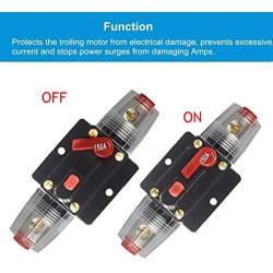 WOHHOM 100A/150A Audio Circuit Breaker Auto Car Stereo Inline Fuse Holders Inverter, Manual Reset 12V-24V DC for Automotive Marine Boat Audio System Protection (150A)