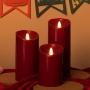 Flameless Candles 9 Inch Tall D3.5'' Red Candle Unscented Votive Real Wax Battery Candles Realistic LED Candle Flickering Flame LED Candle with Remote and Electronic Candle Timer E Candles