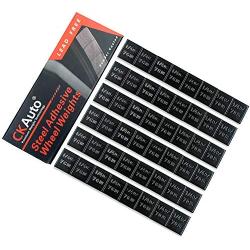 CKAuto 1/4oz, 0.25oz, Black, Lead Free, Adhesive Stick on Wheel Weights, EasyPeel Type. Cars, Trucks, SUVs, Motorcycles, RC Cars. Low Profile, 12oz/Box, U.S. OEM Quality, (48pcs)