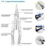 NEWACALOX Multi Pliers Set ( Industrial Linemans Cable Cutters Needle Nose Plier with Wire Stripper Crimper Function, Heavy Duty pliers Blue )