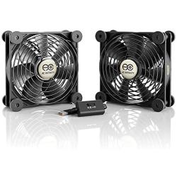 AC Infinity MULTIFAN S7, Quiet Dual 120mm USB Fan, UL-Certified for Receiver DVR Playstation Xbox Computer Cabinet Cooling