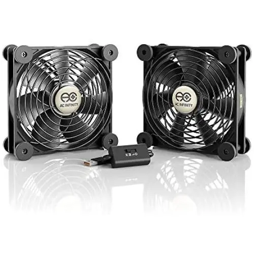 AC Infinity MULTIFAN S7, Quiet Dual 120mm USB Fan, UL-Certified for Receiver DVR Playstation Xbox Computer Cabinet Cooling