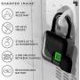 SHARPER IMAGE Fingerscan Digital Padlock, Biometric Keyless Code-Free Smart Lock, Rechargeable and IP66 Waterproof, Swing Panel