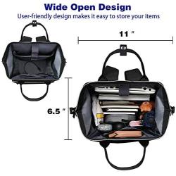 15 Laptop Backpack for Women, RFID Anti-Theft Business Travel Backpack with USB Charging Port, Water Resistant Slim College School Computer Bag for Girls Boys Men, Black