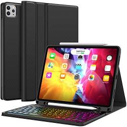 Keyboard Case for iPad Pro 11 2020 2nd Generation, iPad Pro 11 Case with Keyboard 2018-7 Backlight & Detachable - with Pencil Holder - Flip Stand Cover - iPad Pro 11 inch Keyboard for Tablet,Backlit